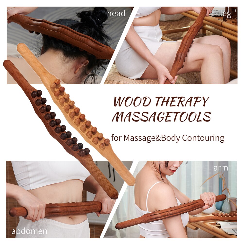 Wood Massage Roller Stick