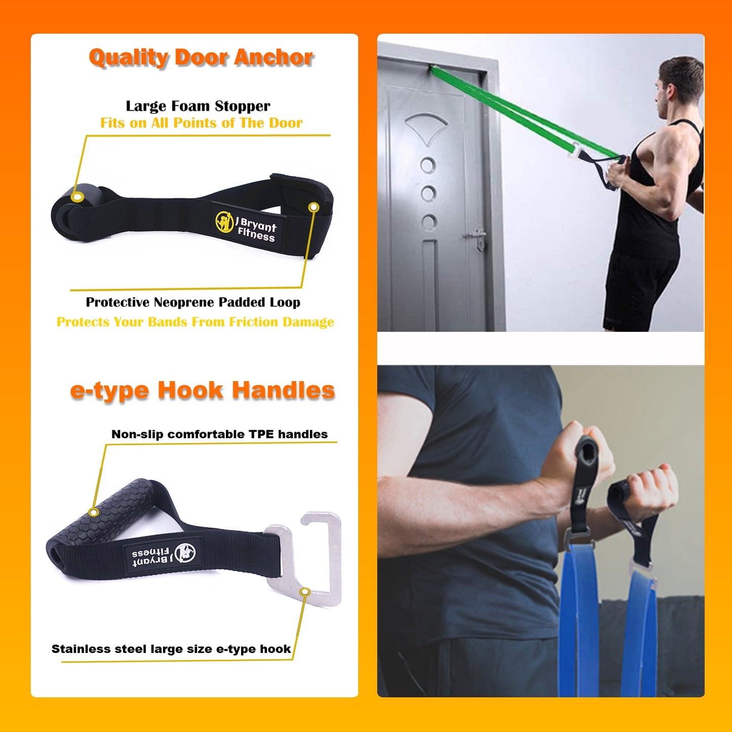 Heavy Duty Resistance Band Pilates Bar with e-type Hook