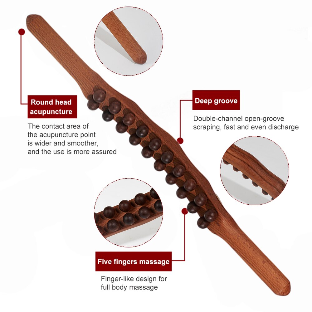 Wood Massage Roller Stick