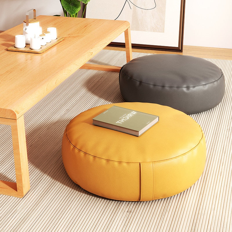 Leather Pouf Meditation Cushion