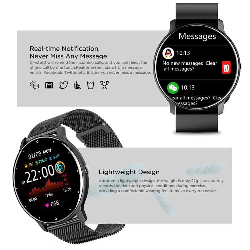 Touch Screen Sports Fitness Watch