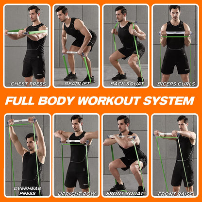 Heavy Duty Resistance Band Pilates Bar with e-type Hook